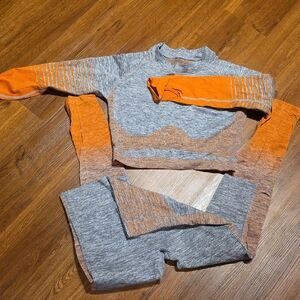 Gray and Orange Activewear Set
